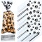 200 Pieces Pet Paw Print Cellophane Bags Dog Party Favor Bags Heat Sealable Treat Bags Dog Paw Gift Bags Cat Candy Bags with 200 Pieces Silver Twist Ties for Pet Treat Party Favor (Black)